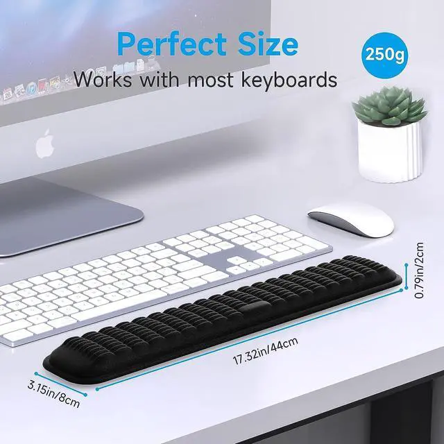 Alt view image 5 of 7 - Keyboard Wrist Rest Soft Memory Foam Wrist Support for Keyboard Keyboard Pad for Hand and Wrist Pain Relief Keyboard Wrist Pad for Long Hours of Work Gaming StudyingClassic Black