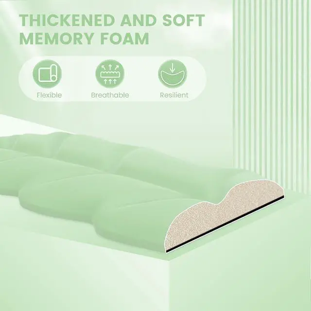 Alt view image 3 of 7 - Keyboard Wrist Rest Set Ergonomic Memory Foam Wrist Support pad for Keyboard and Mouse Easy Typing and Wrist Pain Relief pad for Office Studying Gaming Computer Laptop (Green)