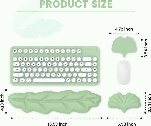 Alt view image 6 of 7 - Keyboard Wrist Rest Set Ergonomic Memory Foam Wrist Support pad for Keyboard and Mouse Easy Typing and Wrist Pain Relief pad for Office Studying Gaming Computer Laptop (Green)