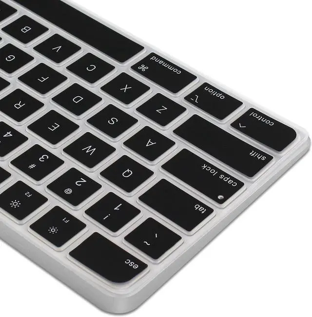 Alt view image 5 of 7 - Ultra Thin Silicone Keyboard Cover Skin for Apple Magic Keyboard with Touch ID and Numeric Keypad Model-A2520 (for 2022 Mac Studio & 2021 iMac 24 inch M1 Chip) U.S Enter Protector (Black)
