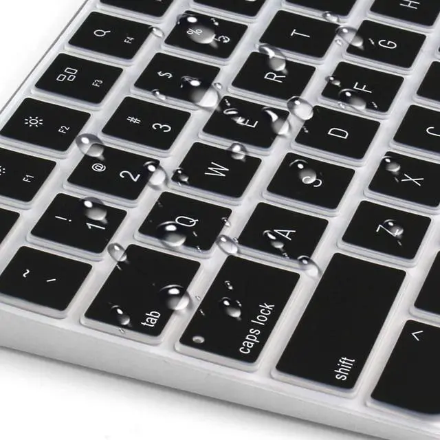 Alt view image 6 of 7 - Ultra Thin Silicone Keyboard Cover Skin for Apple Magic Keyboard with Touch ID and Numeric Keypad Model-A2520 (for 2022 Mac Studio & 2021 iMac 24 inch M1 Chip) U.S Enter Protector (Black)