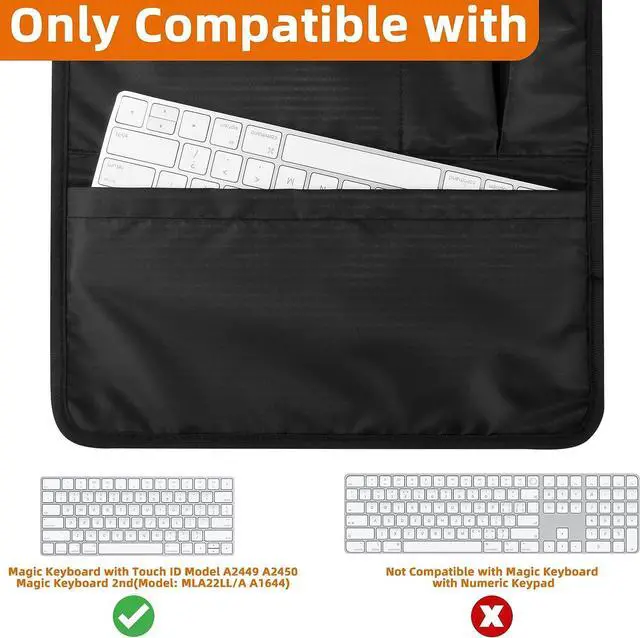 Alt view image 4 of 7 - CaSZLUTION Travel Case Compatible with Apple Magic Keyboard + Magic Trackpad + Magic Mouse, Magic Keyboard Accessories Sleeve Case (Black)
