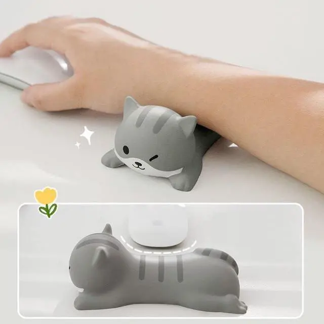 Alt view image 2 of 5 - Cute Wrist Rest Support for Mouse Keyboard Computer Elbow Pad Arm Rest for Desk Ergonomic Kawaii Office Supplies Slow Rising PU Mouse Pad Cat