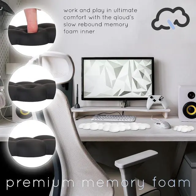 Alt view image 6 of 7 - Qloud Cloud Wrist Rest Keyboard  Cloud Palm Rest Keyboard Rest  Desk Cloud Wrist Pad  Keyboard Wrist Rest for Computer Keyboard Gaming Wrist Rest - Cloud Arm Rest Keyboard Wrist Pad - White