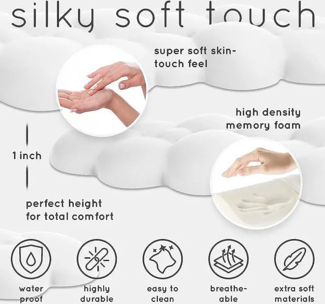 Alt view image 4 of 7 - Qloud Cloud Wrist Rest Keyboard  Cloud Palm Rest Keyboard Rest  Desk Cloud Wrist Pad  Keyboard Wrist Rest for Computer Keyboard Gaming Wrist Rest - Cloud Arm Rest Keyboard Wrist Pad - White