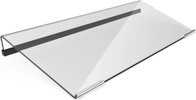 Main image of Acrylic Tilted Computer Keyboard Stand for Compact Keyboard, 78 Keys Keyboard, with Black Silicone Strip, 11.8 Inch Width