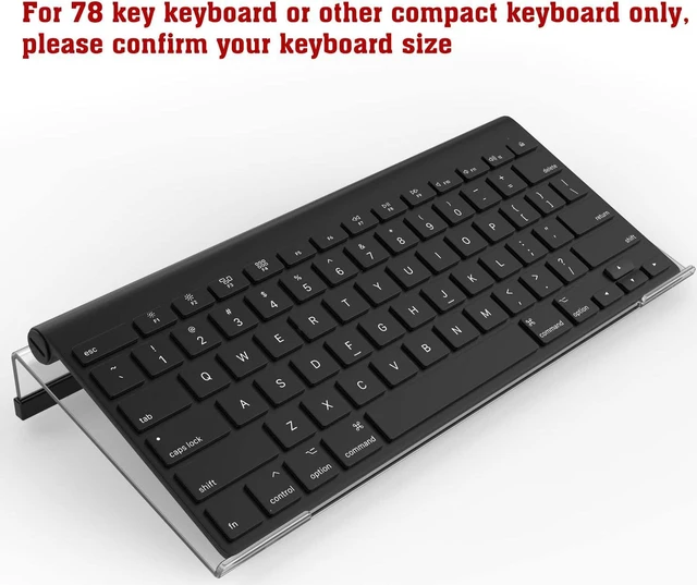 Alt view image 3 of 7 - Acrylic Tilted Computer Keyboard Stand for Compact Keyboard, 78 Keys Keyboard, with Black Silicone Strip, 11.8 Inch Width