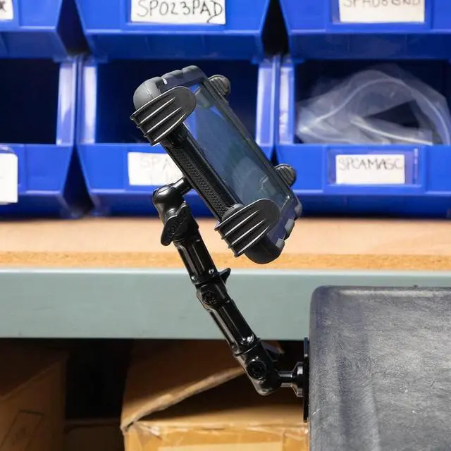 Alt view image 3 of 7 - Mounts - Heavy-Duty Tablet Mount | Secure Drill Base for Cars Walls and Tables | Adjustable Arm Ensures Perfect Positioning | Universal Tablet Stand and Holder | Great for iPad Wall Mount