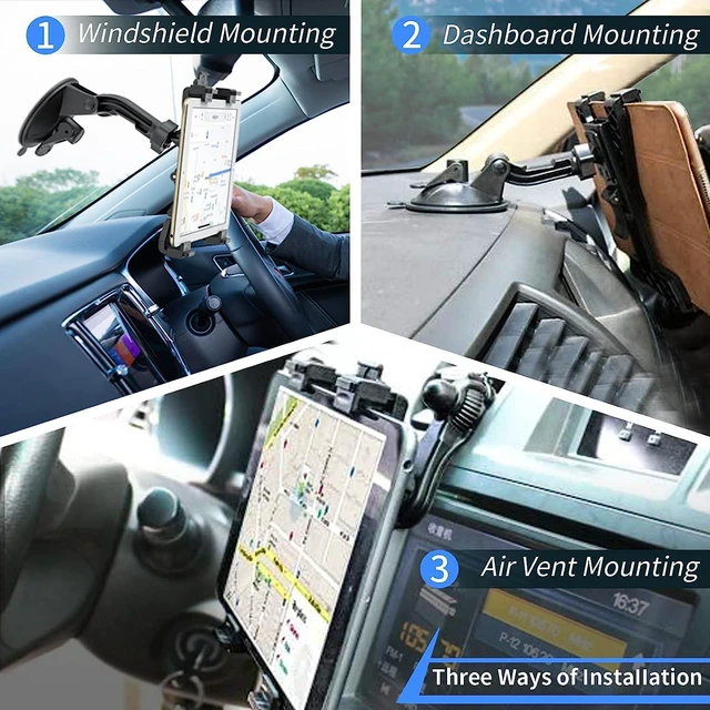 Alt view image 2 of 7 - OHLPRO Tablet Holder for Car, iPad Holder for Car Air Vent Mount, Universal Dashboard Windshield 2-in-1 Cradle TPU Suction Sticky Gel for iPad/iPad mini Samsung Galaxy Size 6"- 10.5" iPad Car Holder