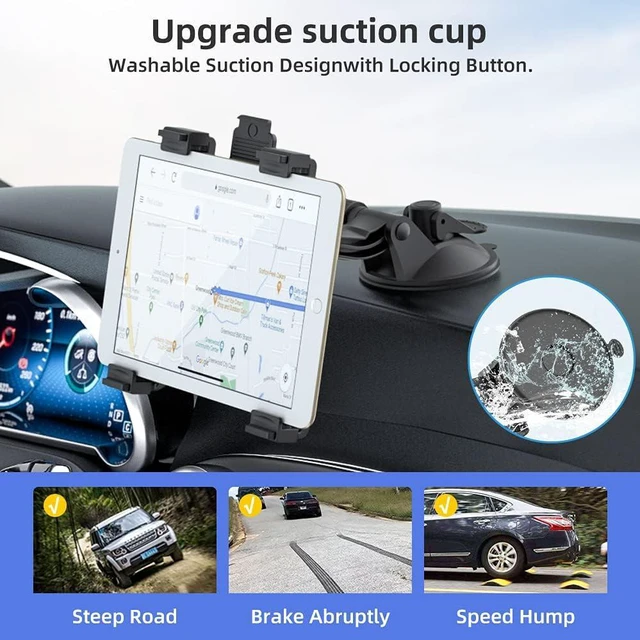 Alt view image 4 of 7 - OHLPRO Tablet Holder for Car, iPad Holder for Car Air Vent Mount, Universal Dashboard Windshield 2-in-1 Cradle TPU Suction Sticky Gel for iPad/iPad mini Samsung Galaxy Size 6"- 10.5" iPad Car Holder