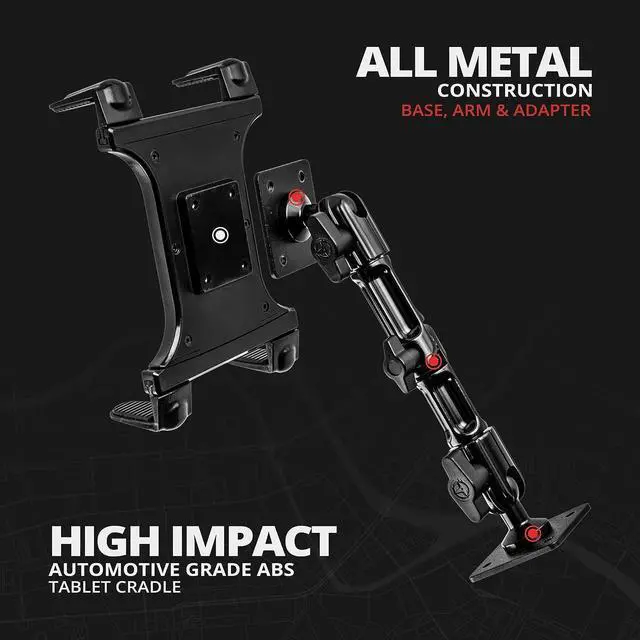 Alt view image 3 of 7 - Metal Drill Base Tablet Mount - By TACKFORM [Enduro Series] - iPad Holder for wall or truck. ELD Mount | Compatible with iPad Mini, IPad Pro 12.9, Galaxy S, Surface Pro & Switch