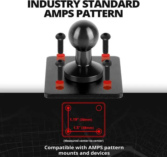 Alt view image 4 of 7 - Metal Drill Base Tablet Mount - By TACKFORM [Enduro Series] - iPad Holder for wall or truck. ELD Mount | Compatible with iPad Mini, IPad Pro 12.9, Galaxy S, Surface Pro & Switch