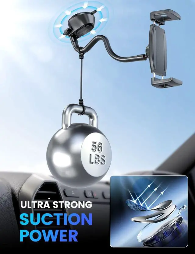 Alt view image 4 of 7 - Tablet Holder for car 1.57 Extra Deep Clamp for iPad Holder for Car Dashboard Gooseneck iPad Car Mount Car Tablet Holder Windshield Suction Cup Mount for 6-11 Tablet