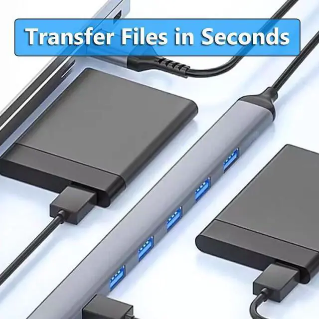 Alt view image 3 of 6 - USB C Hub 3.0, USB C Multi-Port Adapter for MacBook Pro, 7-Port USB C to USB Hub Adapter for Compatible with iPhone 15, Samsung Galaxy S23, iPad Pro, Chromebook, Pixelbook, Dell XPS, HP etc