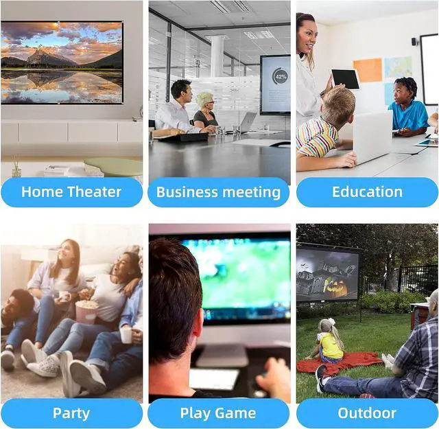 Alt view image 2 of 6 - 200 inches Projector Screen,HUANYINGBJB 4K 16:9 HD Rear Front Projector Screen Foldable Projection Screen Double-Sided Portable Outdoor Projector Screen for Movie Home Theater Yard Travel (200)