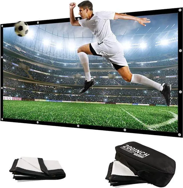 Main image of 200 Inch Large Huge Projector Screen Big 16:9 3D Movie Screen of Thick Canvas Material Projection Screen HD for Outdoor Indoor Home Theater Church with a Black Projector Bag Not Include Mount