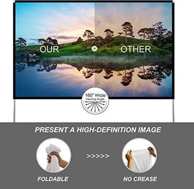 Alt view image 4 of 7 - Outdoor Projector Screen with Stand 100 Inch: Portable Projection Screen for Outside Theater Home Backyard Movies