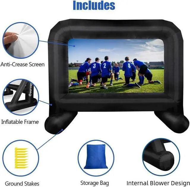 Alt view image 4 of 7 - OUTTOY 14 FT Inflatable Movie Screen Blow up Mega Movie Projection Outdoor Screen, Anti-crease