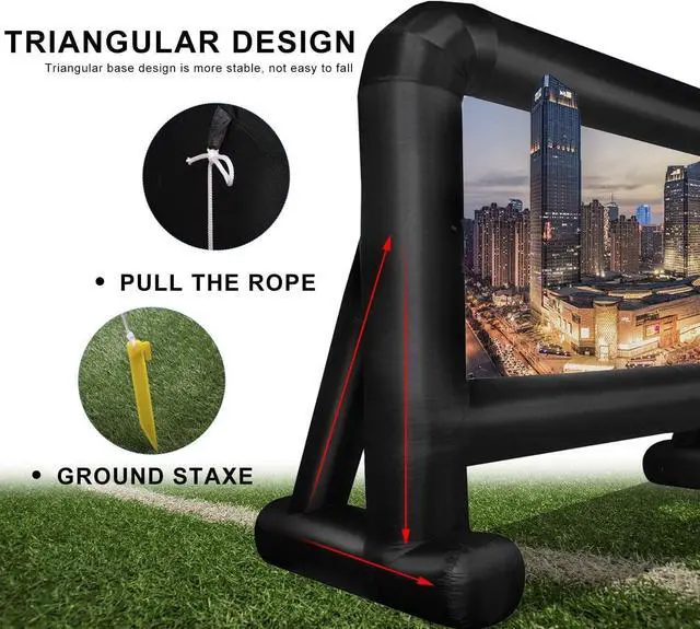 Alt view image 5 of 7 - OUTTOY 14 FT Inflatable Movie Screen Blow up Mega Movie Projection Outdoor Screen, Anti-crease