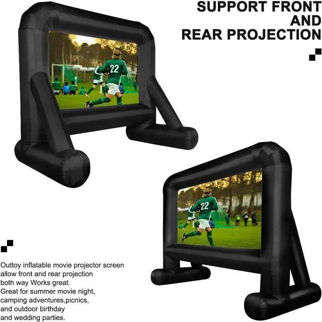 Alt view image 6 of 7 - OUTTOY 14 FT Inflatable Movie Screen Blow up Mega Movie Projection Outdoor Screen, Anti-crease