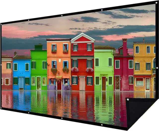 Main image of Double Layer Projector Screen 100 inch 16:9 Portable Projection Movie Screen 3D with No Light Transmission for Home Theater Outdoor Indoor Office with 15 Nails No Crease