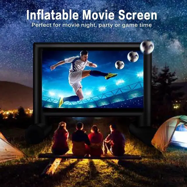 Alt view image 6 of 7 - 14 FT Inflatable Projector Movie Screen for Outside, Blow up Projector Screen Front/Rear Projection for Backyard Movie Night Outdoor Party
