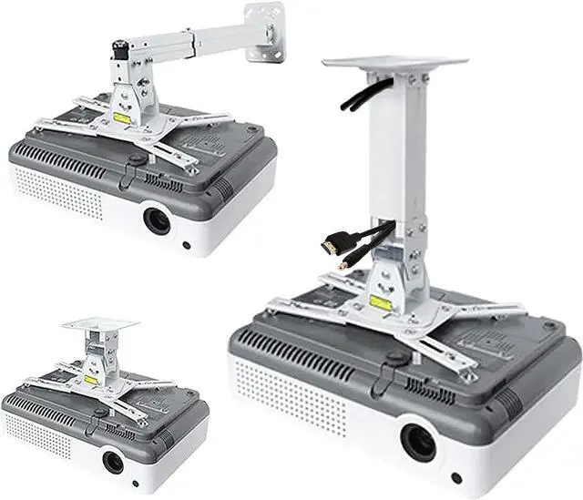 Main image of Heavy Duty Projector Mount Strong Universal Projector Mount Projector Ceiling Mount Max Load 45Lbs Extendable 11.4-15.3in /29-39 cm Angle Adjustable White Projector Wall Mount Hanger Bracket