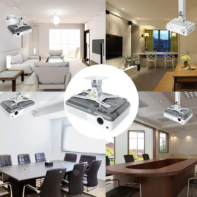 Alt view image 7 of 7 - Heavy Duty Projector Mount Strong Universal Projector Mount Projector Ceiling Mount Max Load 45Lbs Extendable 11.4-15.3in /29-39 cm Angle Adjustable White Projector Wall Mount Hanger Bracket