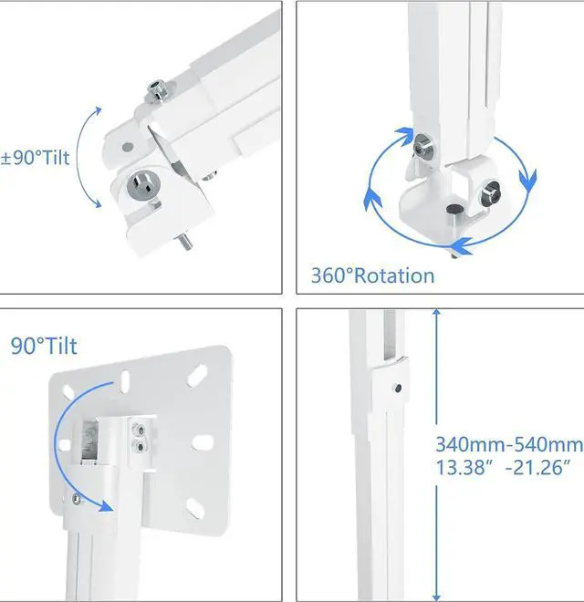 Alt view image 5 of 7 - Extended Mini Projector Ceiling Mount Adjustable Wall Mount with Thread Adapters for Projector DVR Camera Max 21inch (PR05MINI)