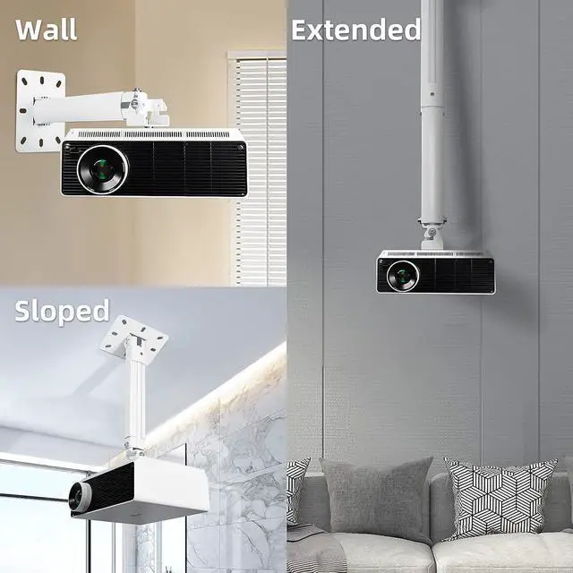 Alt view image 3 of 7 - Extended Mini Projector Ceiling Mount Adjustable Wall Mount with Thread Adapters for Projector DVR Camera Max 21inch (PR05MINI)