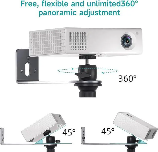 Alt view image 3 of 6 - Projector Ceiling Mount Bracket 360 Degrees Adjustment Aluminum Alloy Wall Mount Holder Home Office Projector Stand