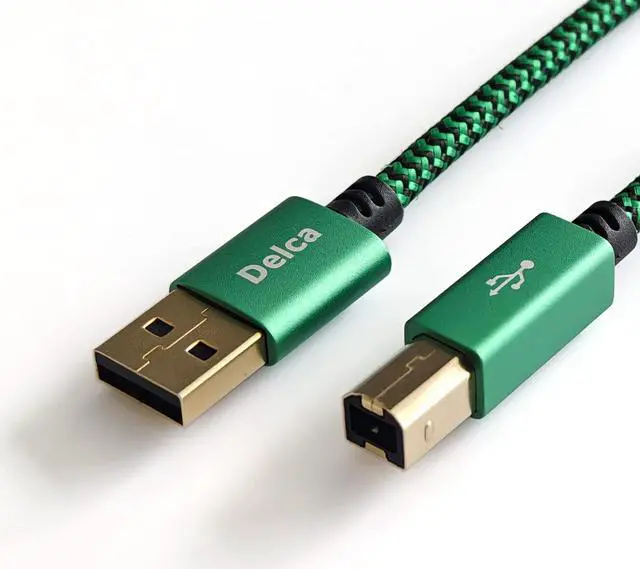 Main image of Printer Cable 6 Feet/1.8 Meters I Nylon Braided USB 2.0 Cable Type A Male to Type B Male Scanner Printer Cord I Compatible with Canon Brother Epson Samsung Hp Dell and More (Green)