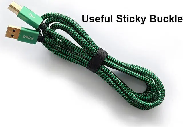 Alt view image 6 of 6 - Printer Cable 6 Feet/1.8 Meters I Nylon Braided USB 2.0 Cable Type A Male to Type B Male Scanner Printer Cord I Compatible with Canon Brother Epson Samsung Hp Dell and More (Green)
