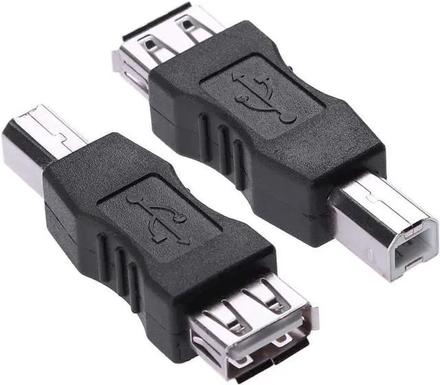 Main image of USB A to B Adapter USB 2.0 A Female to USB B Male Printer Converter Connector Plug (F/M 2 Packs)