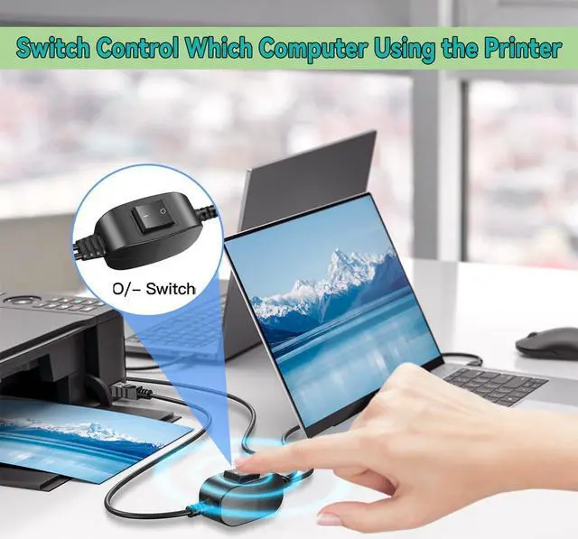 Alt view image 4 of 7 - Printer Cable Splitter 1 in 2 Out Printer Splitter for Two Computers USB-B Male to Dual USB Male Y Cable Compatible with Printer, Scanner, Fax Machine, More USB Type-B Devices 5FT