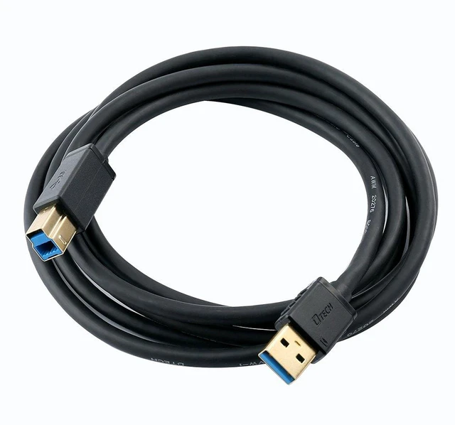 Alt view image 6 of 7 - DTECH 6 ft Printer Cable USB to USB b Cord Type A 3.0 Square End Male to Male KVM Data Wire for Laptop Computer (6 Feet, Black)