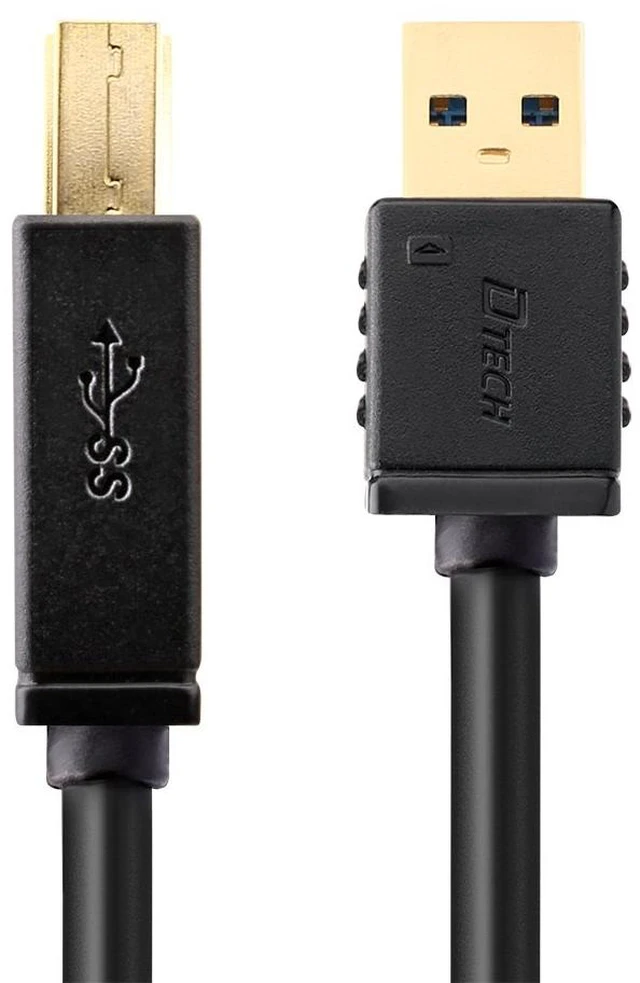Alt view image 5 of 7 - DTECH 6 ft Printer Cable USB to USB b Cord Type A 3.0 Square End Male to Male KVM Data Wire for Laptop Computer (6 Feet, Black)
