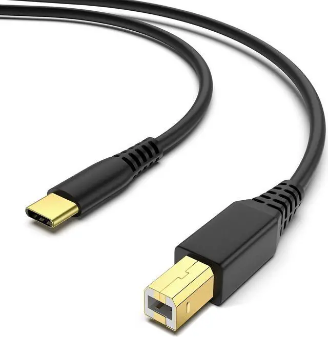 Main image of USB C Printer Cable 6.6FT USB B to USB C Printer Cable 2.0 High-Speed Type C Printer Cord for MacBook Pro/Air USB C MIDI Cable for HP Canon Dell Epson Brother Lexmark and Scanner MIDI DJ Controller