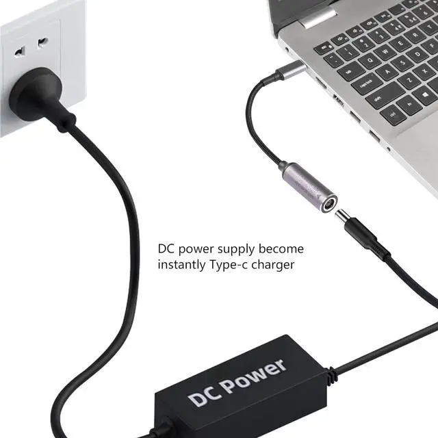 Alt view image 3 of 7 - PD DC 7.4mm x 5.0mm Female(7.4mm x 0.6mm) Input to USB Type C Male Power Charging Cable 100W DC7450 to Type C Cable with PD Automatic Identification Chip for Phones Tablets Laptops(Blue)