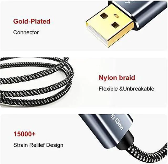 Alt view image 6 of 7 - Printer Cable 100 ft,USB Printer Cable High Speed USB 2.0 A Male to Type B Male Scanner Cord Compatible with HP, Canon, Epson, Dell, Brother, Xerox, Samsung etc (100FT/30M)