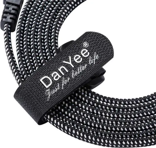 Alt view image 5 of 6 - Cat 8 Ethernet Cable, Nylon Braided 10ft High Speed Network Cable LAN Cable Wires CAT 8 RJ45 Ethernet Cable Cord 3ft 10ft 16ft 26ft 33ft 50ft 66ft 100ft (Black 10ft) for Printer
