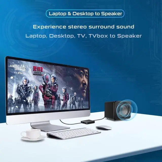 Alt view image 5 of 7 - USB to Optical Spdif Toslink & 3.5mm Audio Adapter Converter Support USB-A & USB-C Type-C Port for PS5 PS4 NS Laptop Phone to Sound bar Speakers