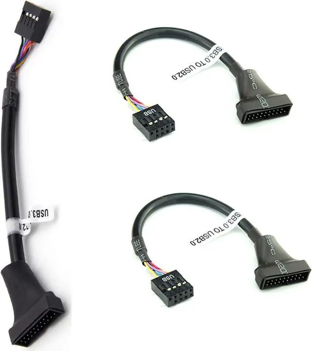 Main image of 3 Pack USB 3.0 Header to USB 2.0 Motherboard Adapter 19 Pin to 9 Pin Connector Cable Front Panel USB3.0 to 2.0 Converter 19pin Male to 9pin Female for PC Computer Chassis Desktop Case