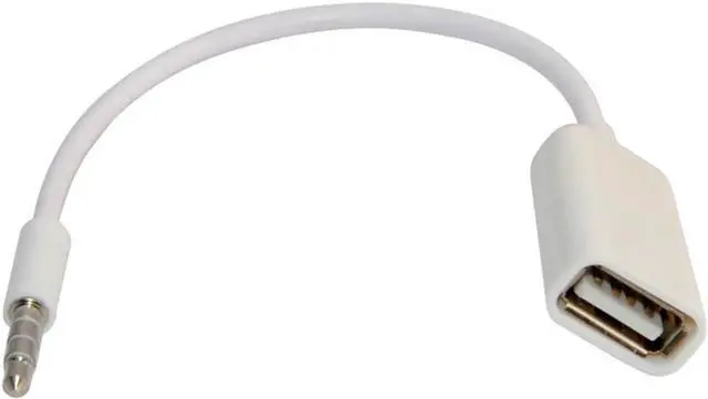 Alt view image 5 of 7 - 3.5mm Male AUX Audio Plug Jack to USB 2.0 Female Converter Cable Cord EN
