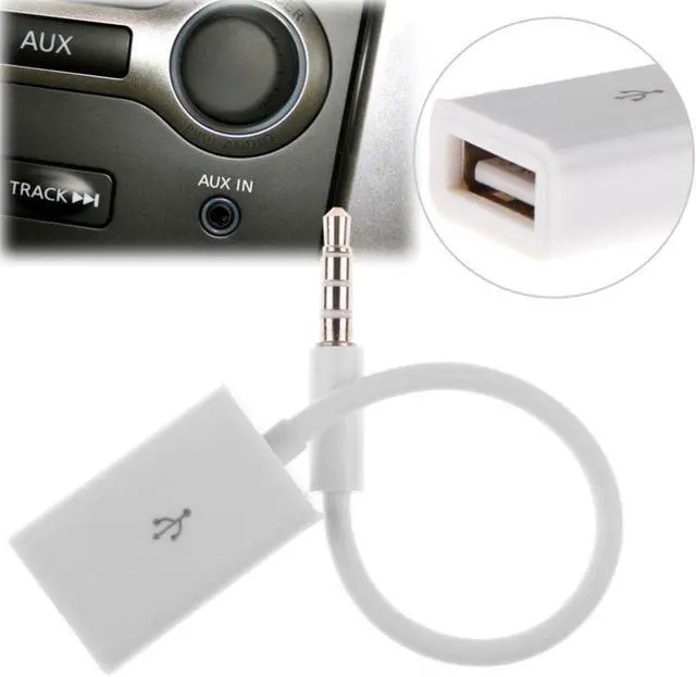 Alt view image 7 of 7 - 3.5mm Male AUX Audio Plug Jack to USB 2.0 Female Converter Cable Cord EN