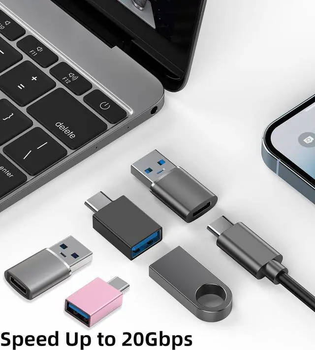 Alt view image 5 of 6 - USB C to USB Adapters USB to USB Type C OTG Adapter for Android USB 3.2 Converter Fast Charging Fast Data Transfer Adaptor for iPad AirPods iWatch Keyboard Mouse Laptop PC