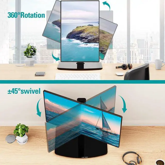 Alt view image 5 of 7 - MOUNT PRO Single Monitor Stand Fits Max 32 inch Computer Screen, Free Standing Monitor Desk Stand, Monitor Mount with Height Adjustable, Swivel, Tilt, Rotation, VESA Monitor Stand 100x100, Black