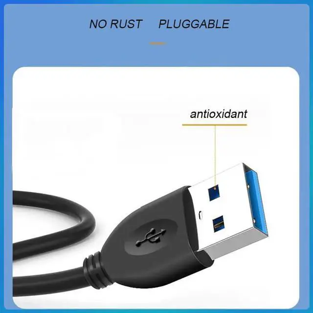 Alt view image 2 of 6 - USB extension cable, (2 PACK 1FT) USB 3.0 male to female extension cable withstands fast data transfer compatible with USB keyboard, mouse, webcam, camera, phone, USB hub, printer, hard drive, etc