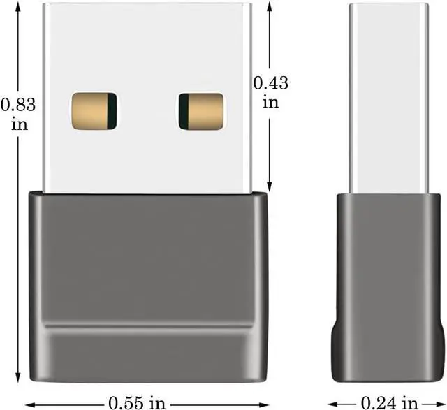 Alt view image 2 of 7 - USB C Female to USB Male Adapter (4 Pack), USB A Charger to USB Type C Cable Converter for Apple Watch Series 7 8 9 Ultra SE, iPhone 15 14 13 Plus Pro Max and More