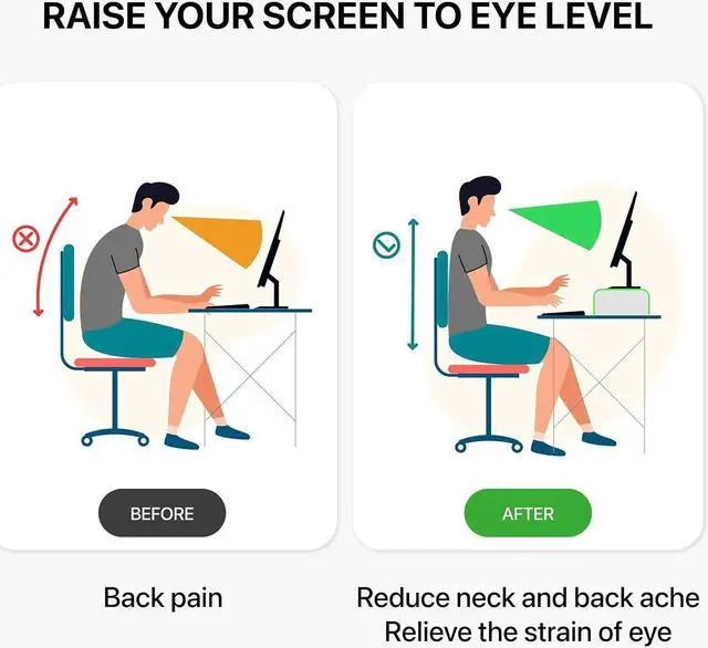 Alt view image 4 of 7 - AMT 2 Pack Acrylic Laptop Monitor Stand & Computer Riser with Cat Keyboard Protector, Space-Saving Design, Extra Storage, Clear Shelf - Ideal for Monitors, Laptops, Printers, Desktop Decor